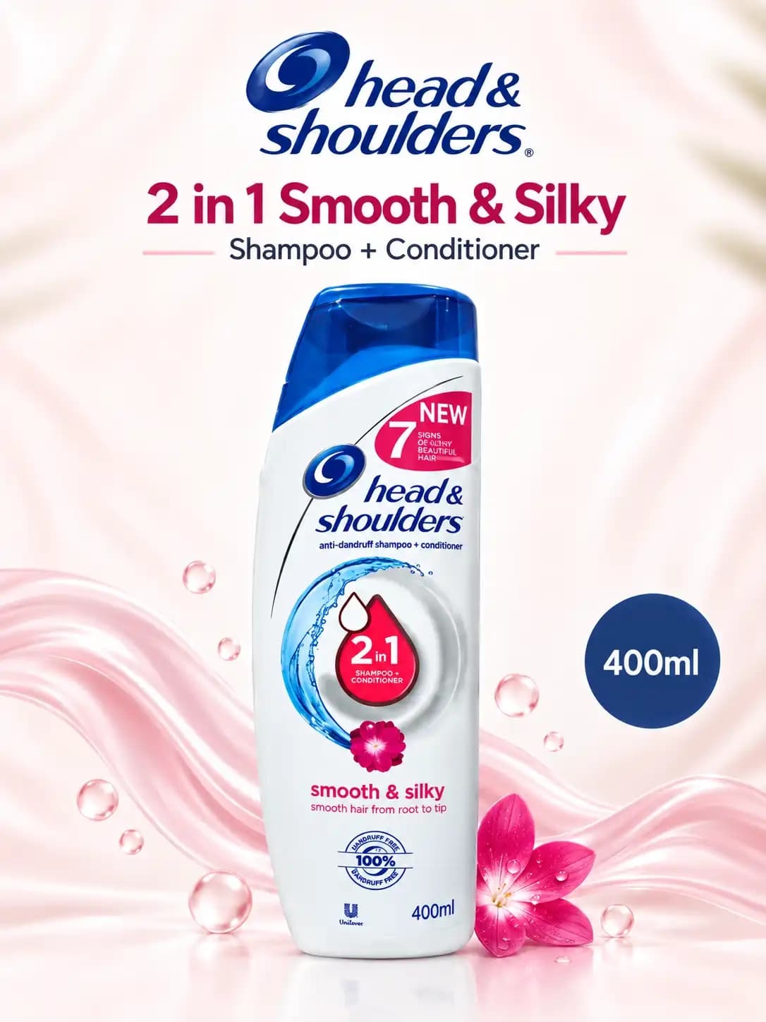 Head & Shoulders 2 in 1 Smooth & Silky Shampoo + Conditioner 400ml