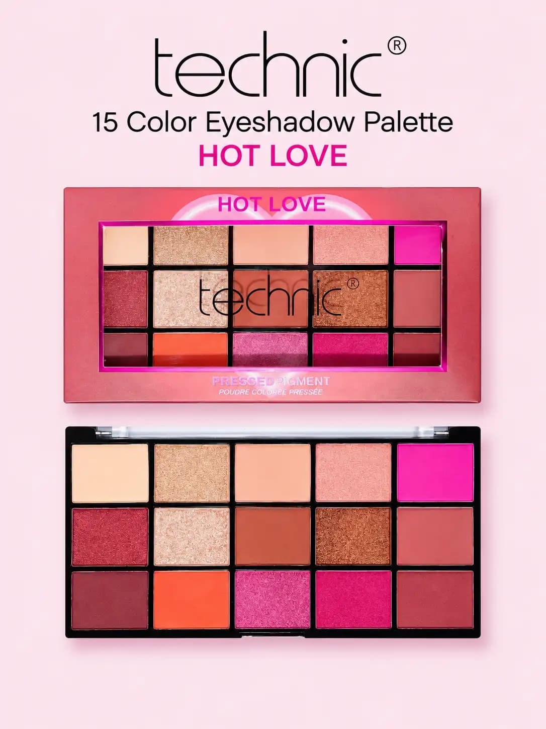 Technic 15 Color Eyeshadow Palette - Hot Love