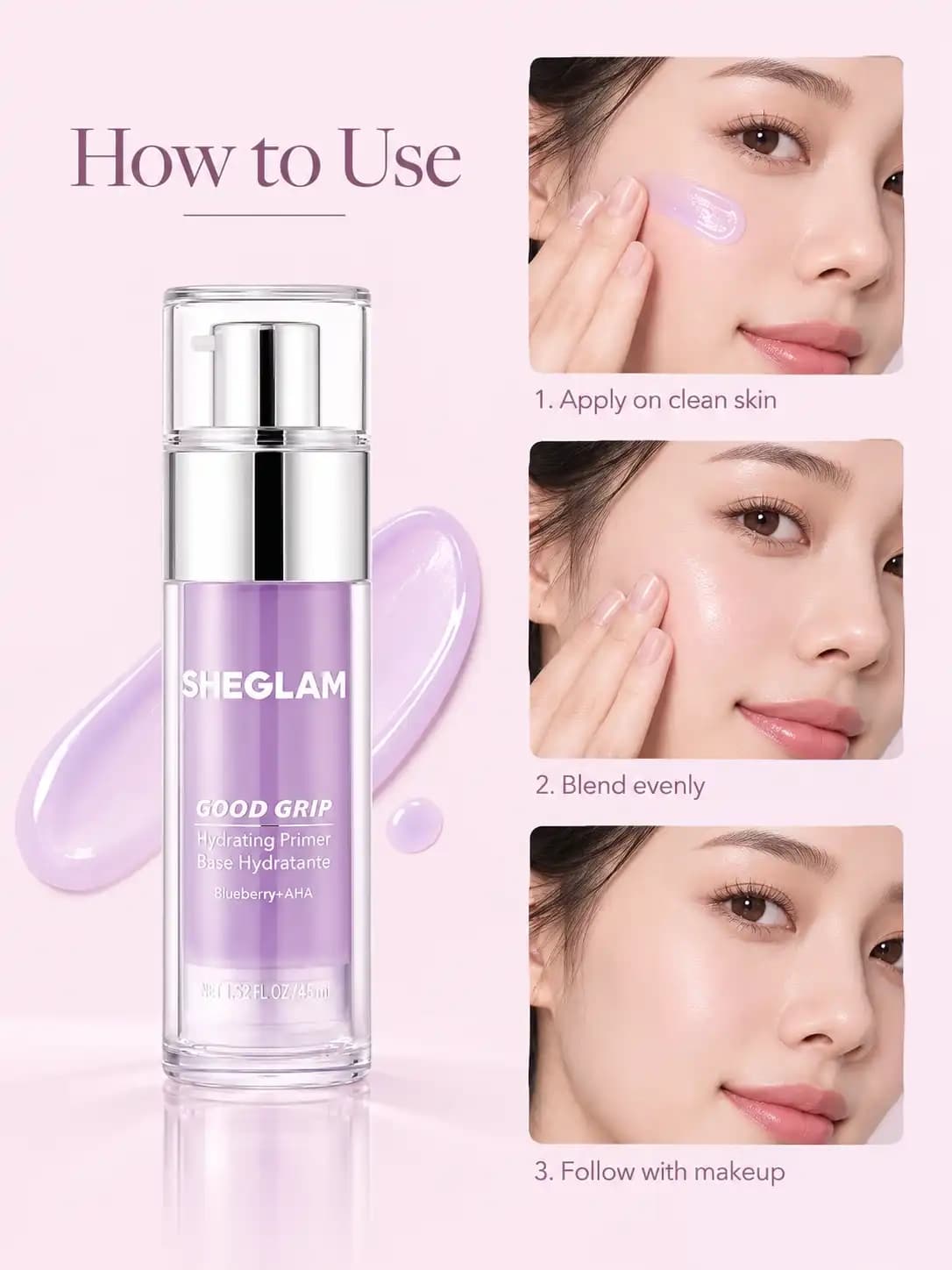 Sheglam Good Grip Hydrating Primer Purple 45ml